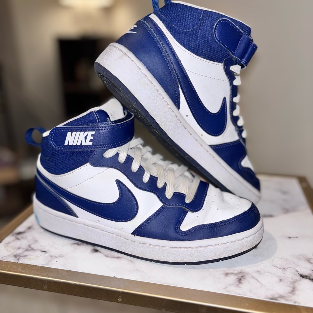 Nike High-Top Sneakers in Blue and White